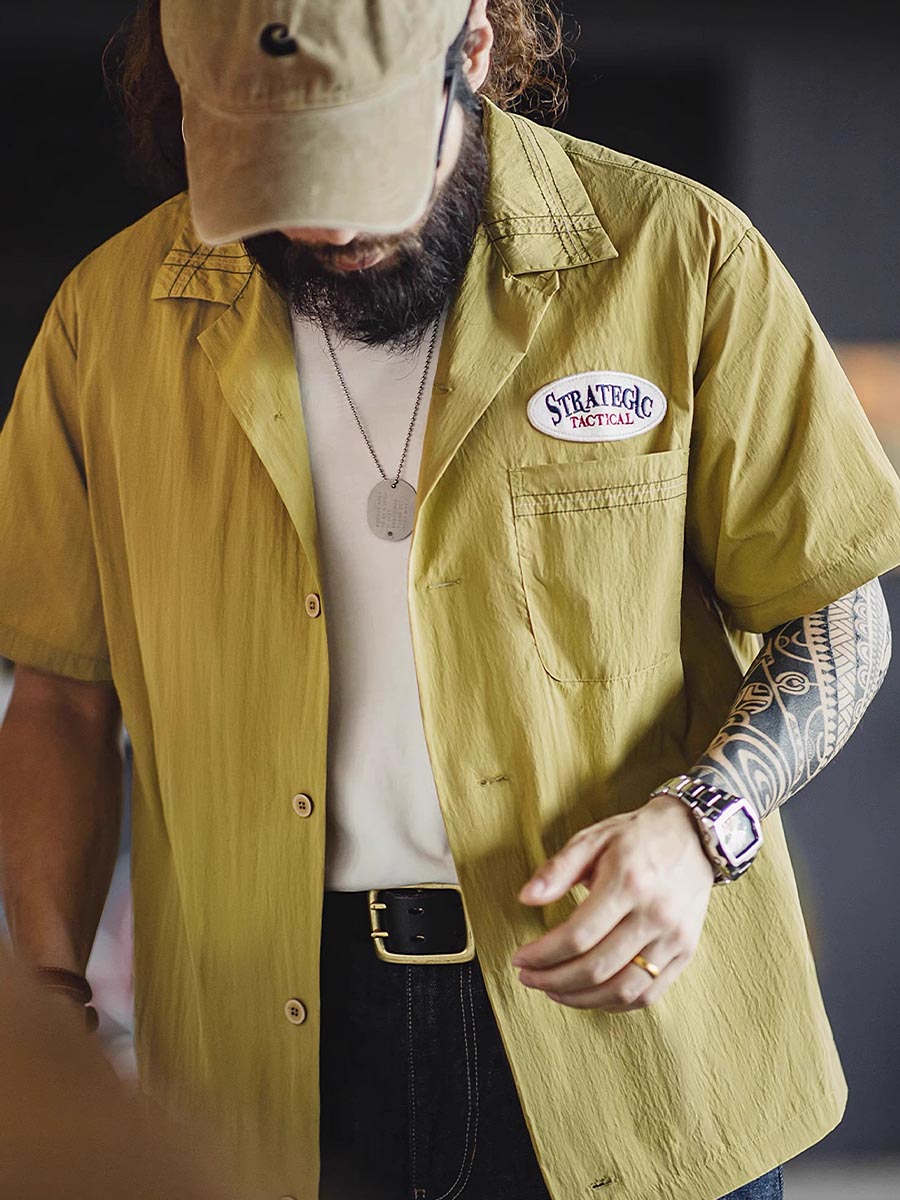 491 Enki Nylon Camp Collar Shirt