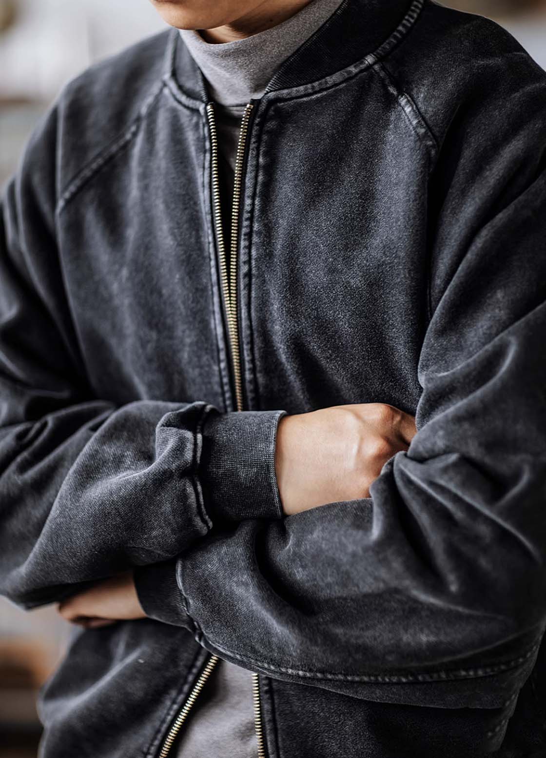 549 Lori Vintage Washed Baseball Jacket