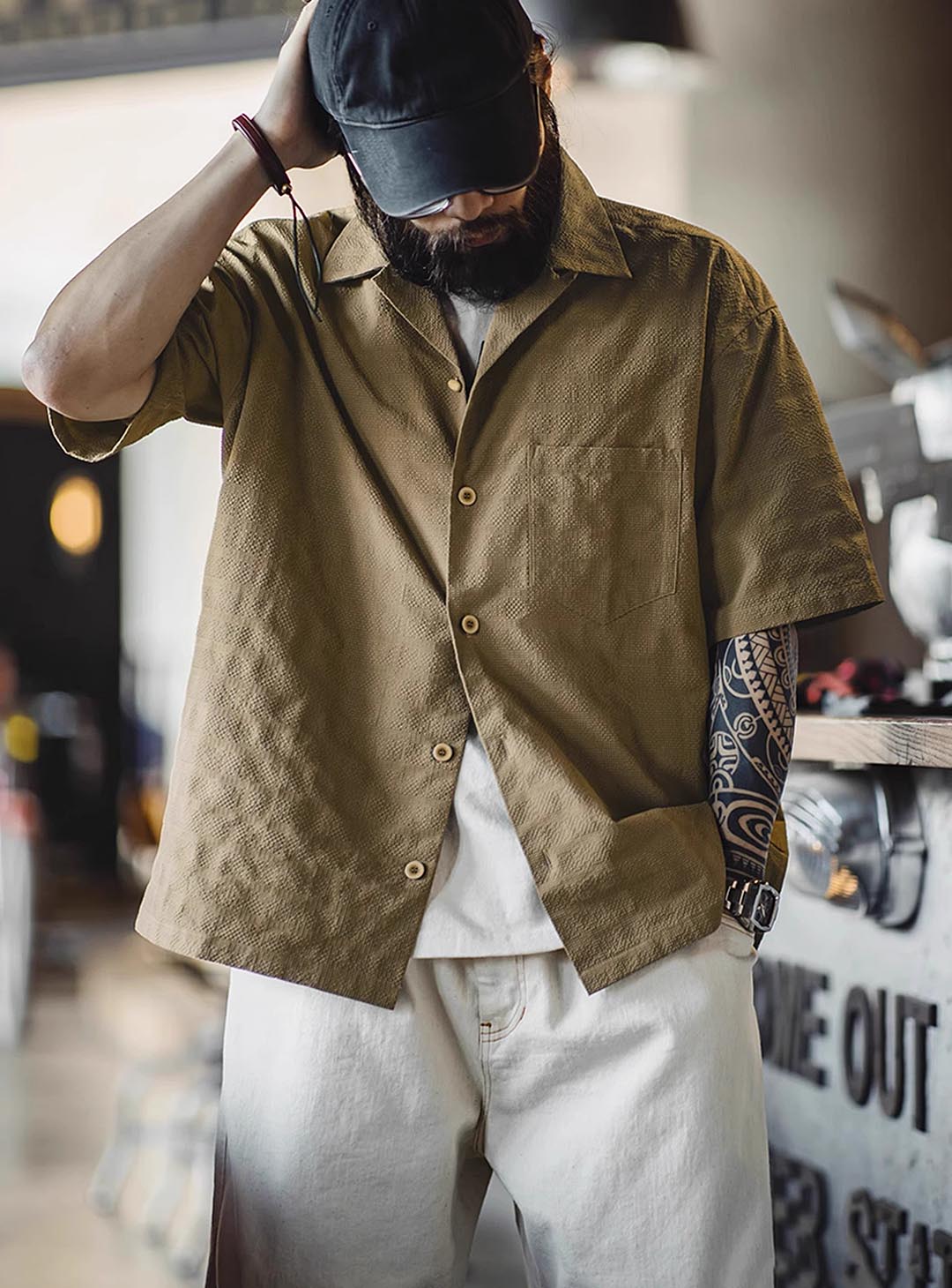 422 Jiro Textured Casual Shirt