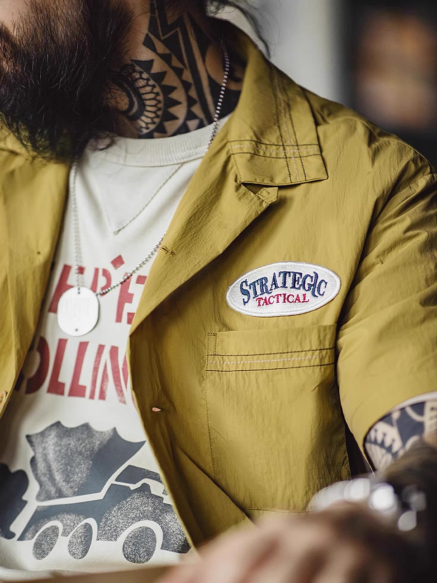 491 Enki Nylon Camp Collar Shirt