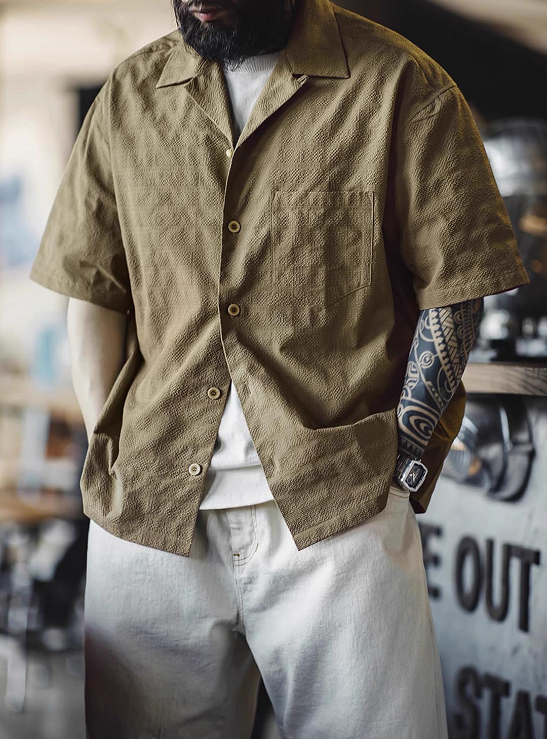 422 Jiro Textured Casual Shirt