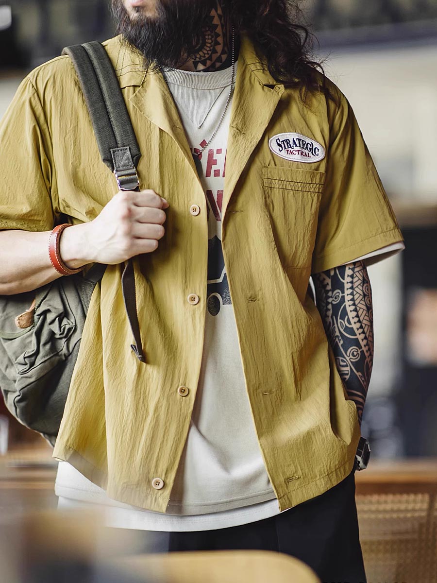 491 Enki Nylon Camp Collar Shirt