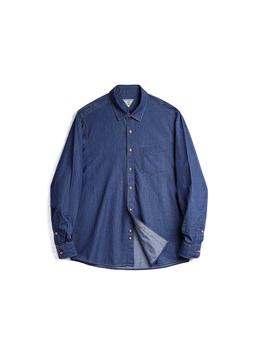 547 Mao Casual Denim Long-Sleeve Shirt