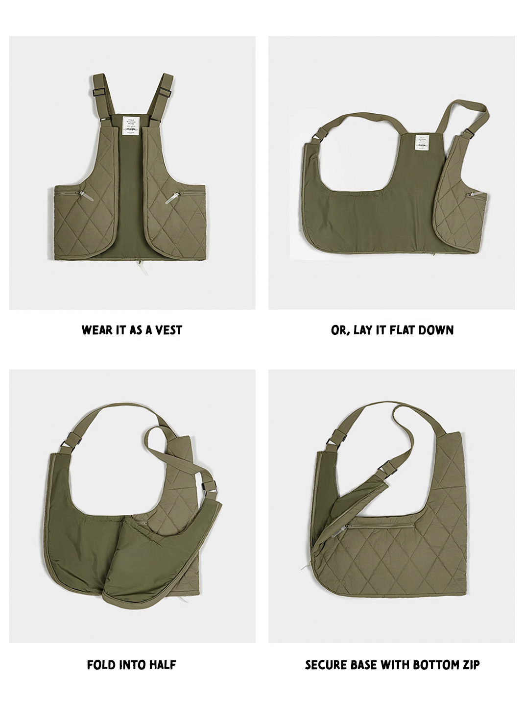 474 Kiko Quilted 2-Way Vest/Bag