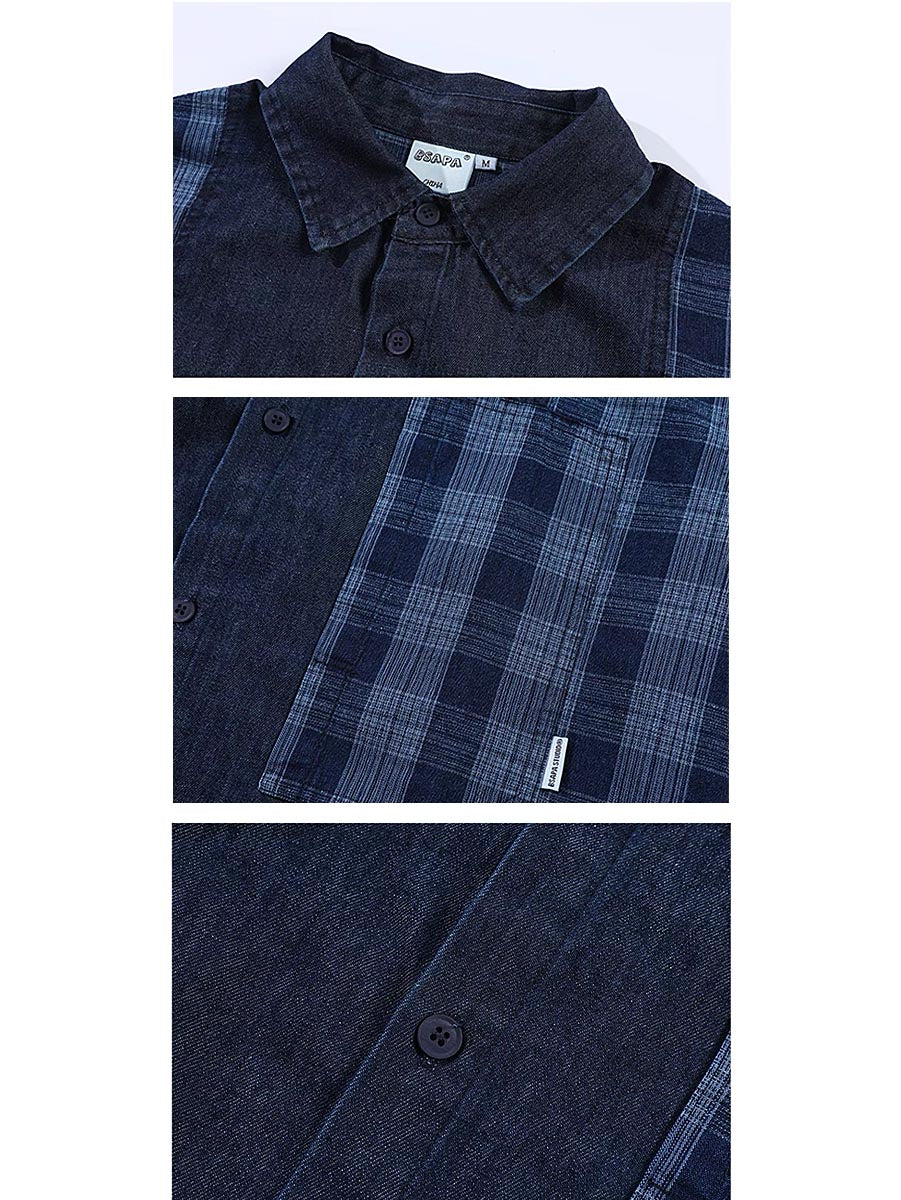 649 Mio Patchwork Long-Sleeve Shirt