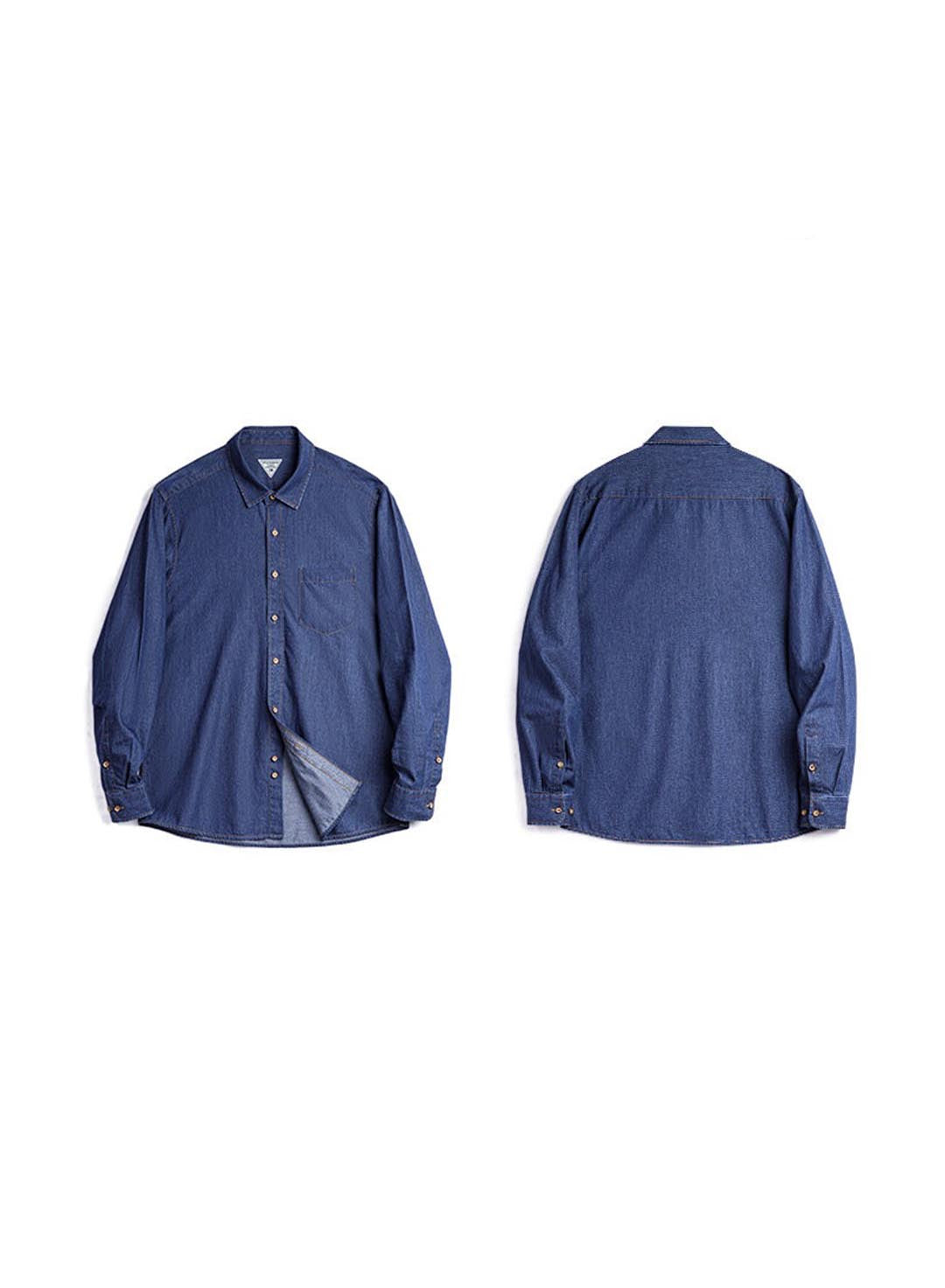547 Mao Casual Denim Long-Sleeve Shirt