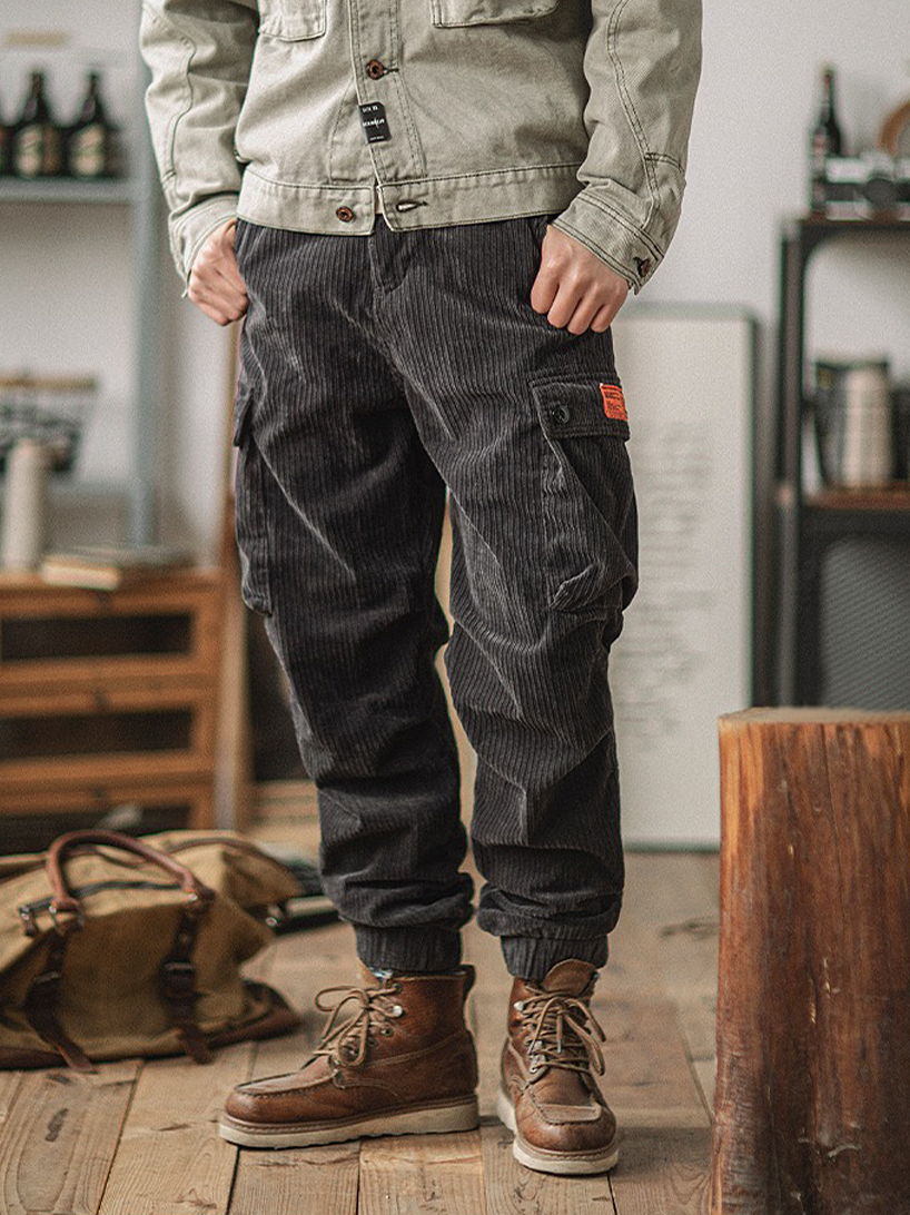 568 Kuo Corduroy Cargo Joggers