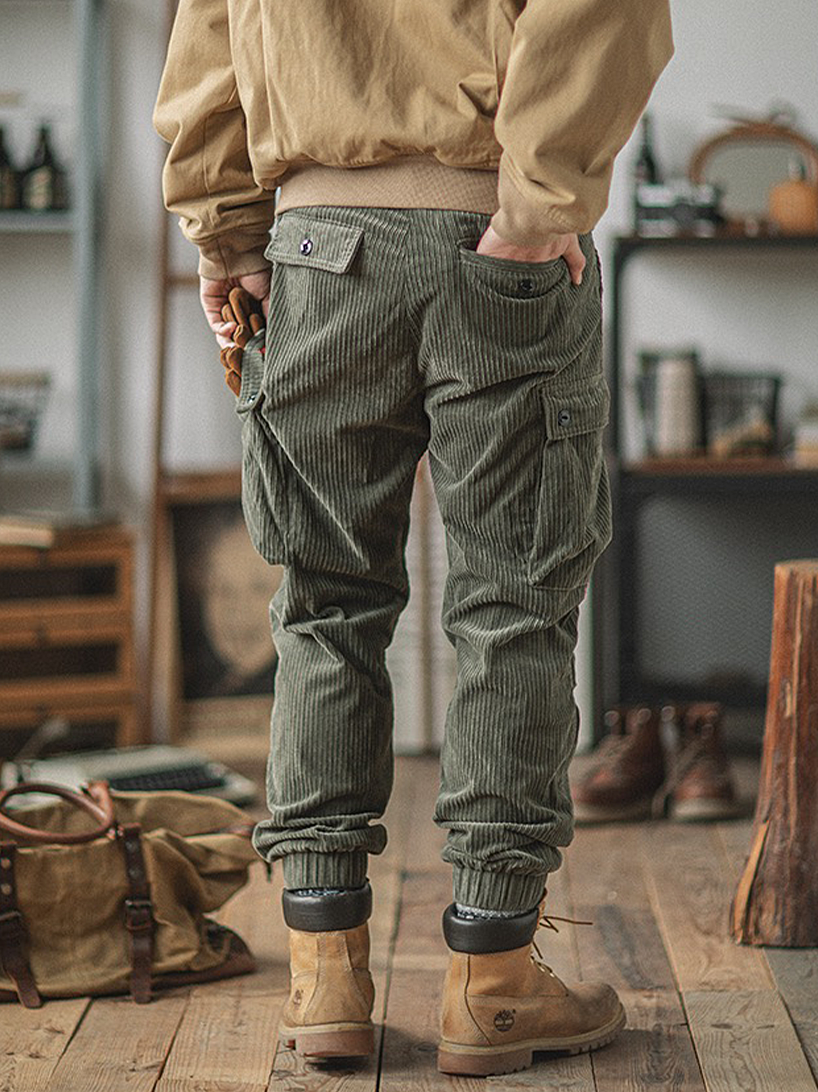 568 Kuo Corduroy Cargo Joggers