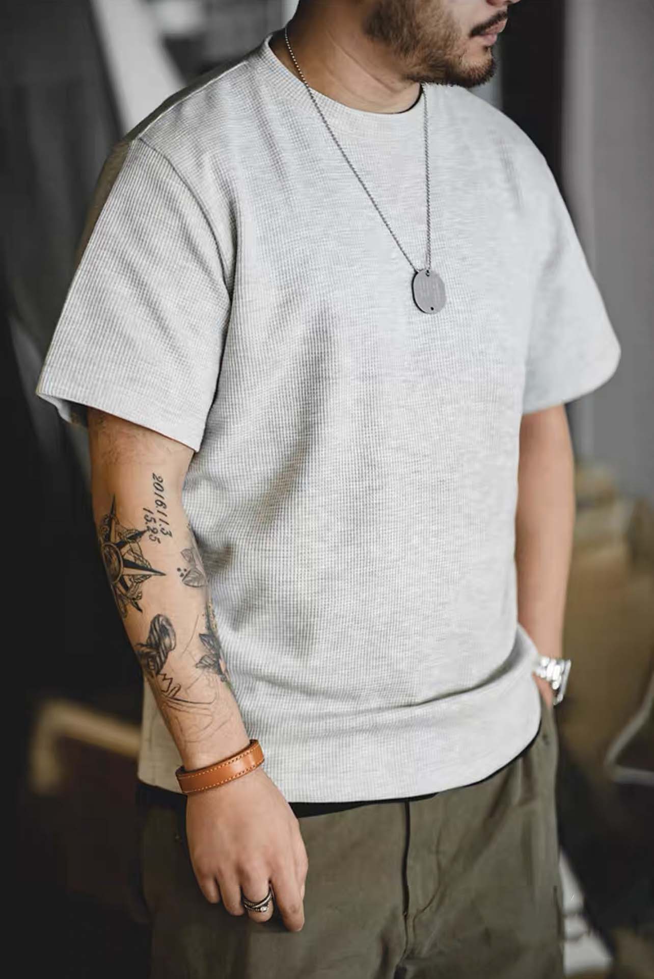 250G Waffle Short-Sleeve Tee