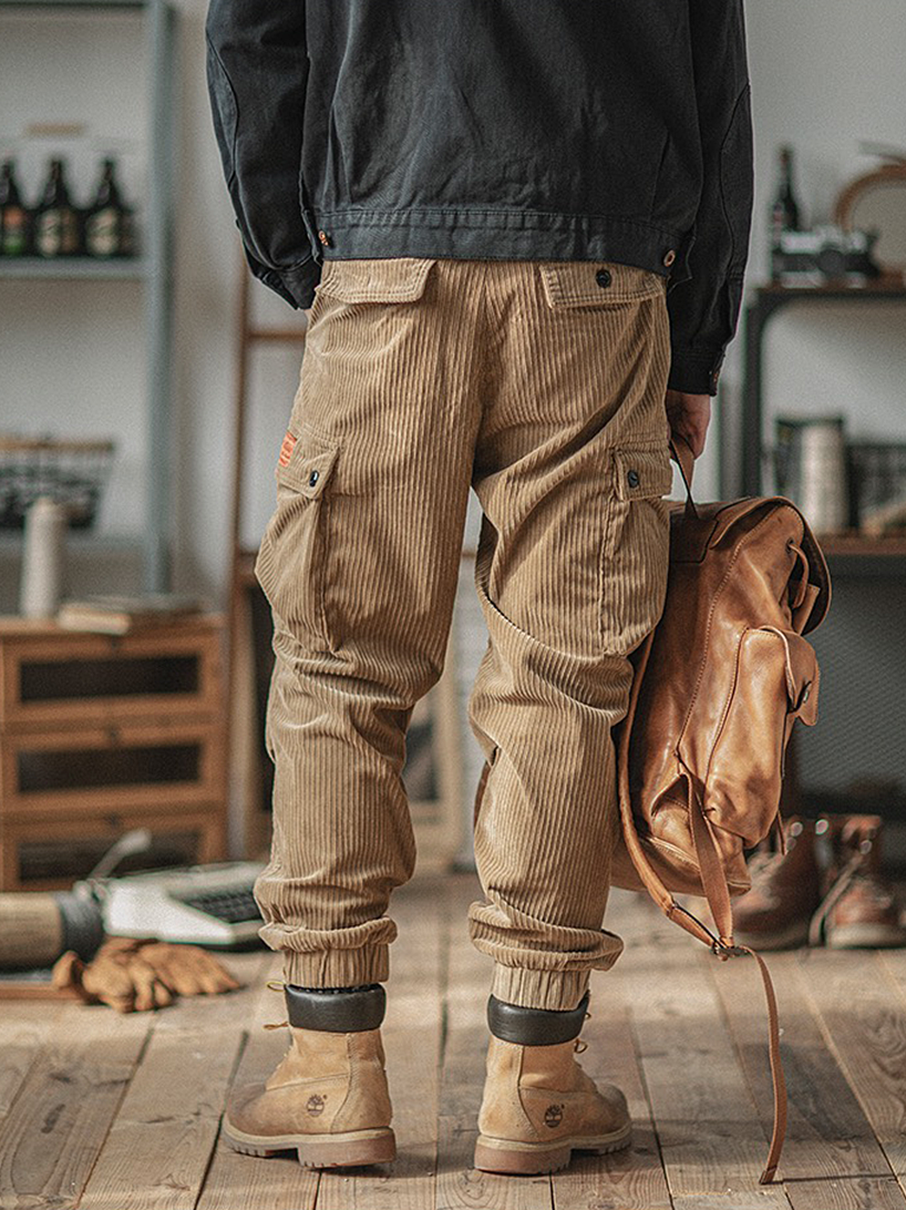 568 Kuo Corduroy Cargo Joggers