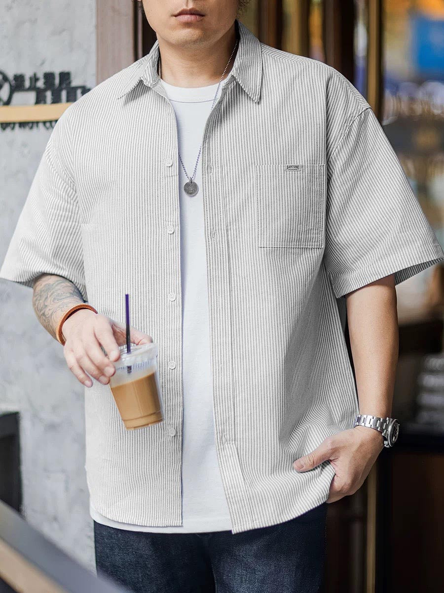 438 Ken Pinstripe Short-Sleeve Shirt