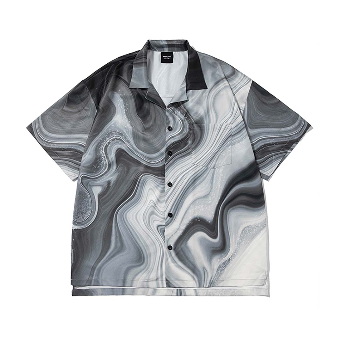 252 Jin Camp Collar Printed Shirt