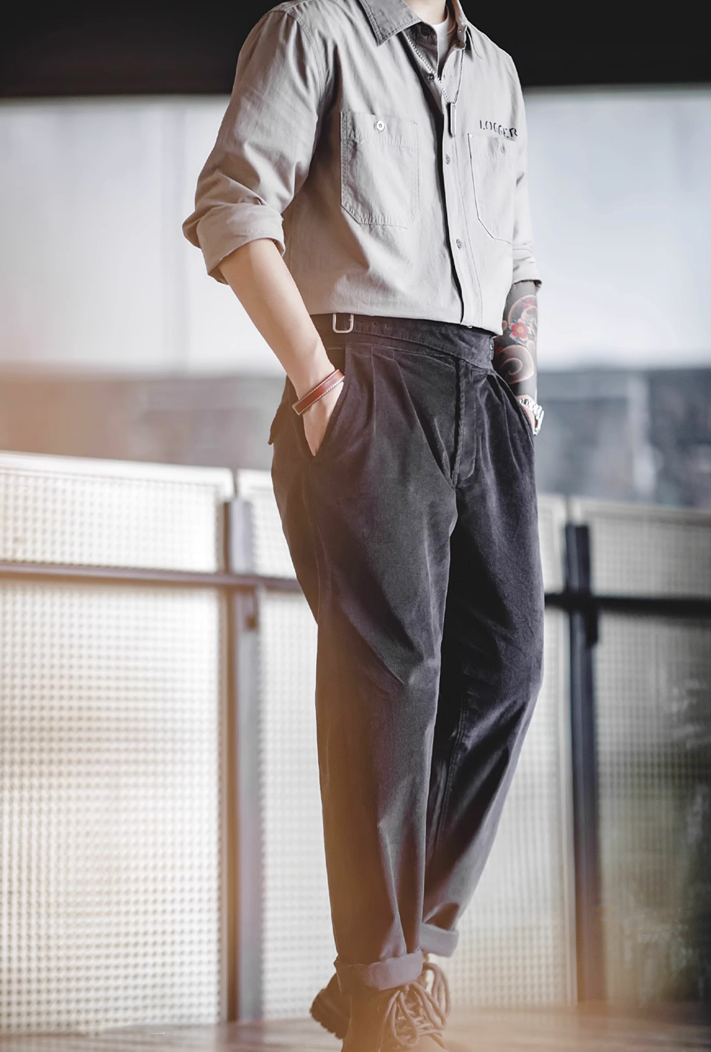 632 Naoki Corduroy Gurkha Pants