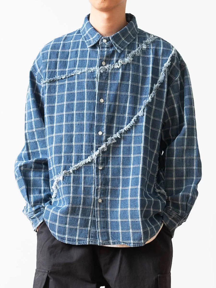 632 Koki Checkered Denim Shirt