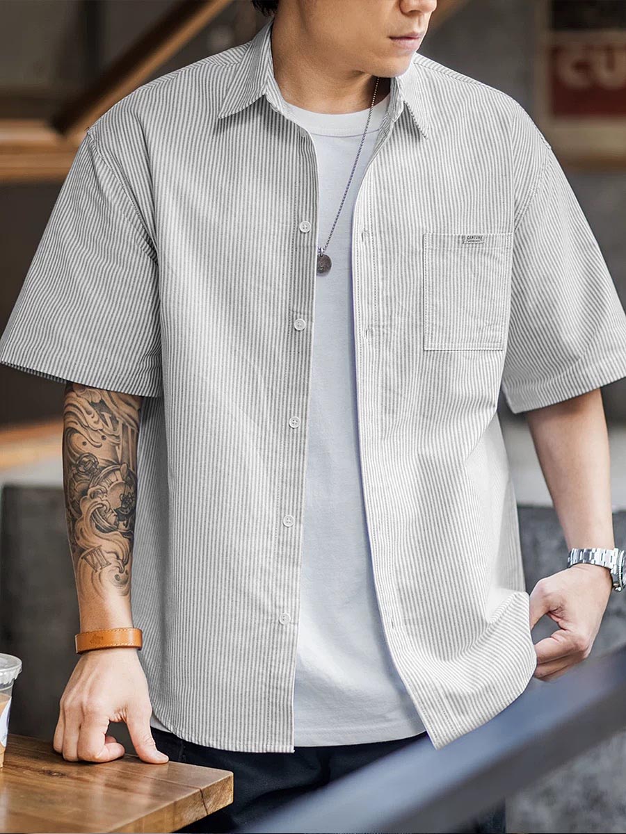 438 Ken Pinstripe Short-Sleeve Shirt