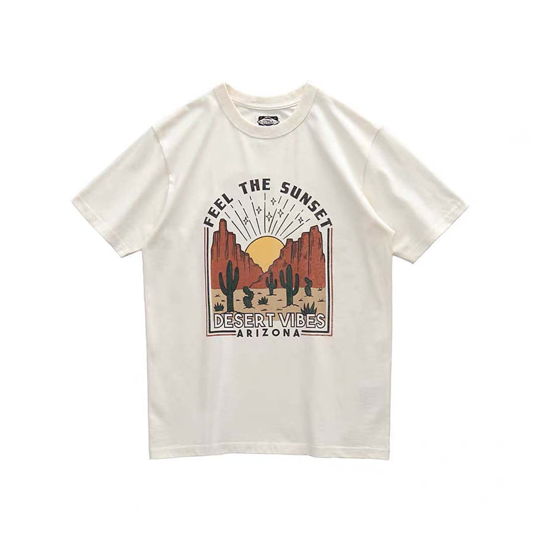250G "Feel The Sunset" Printed Tee