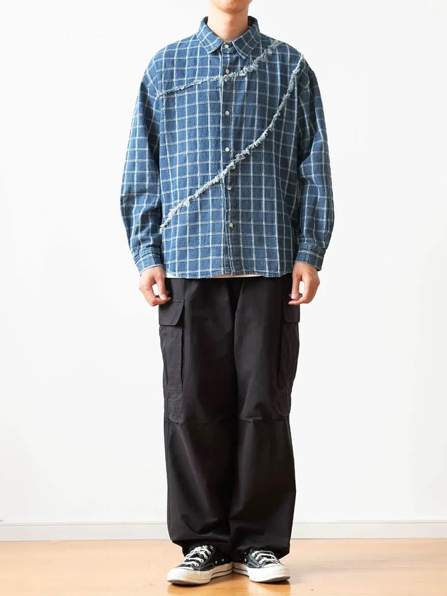 632 Koki Checkered Denim Shirt