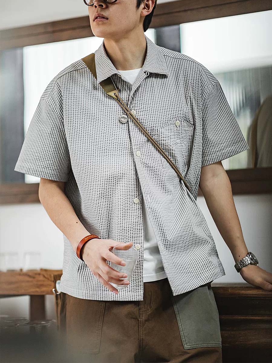 560 Yaro Seersucker Short-Sleeve Shirt