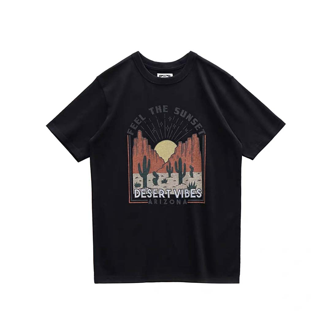 250G "Feel The Sunset" Printed Tee