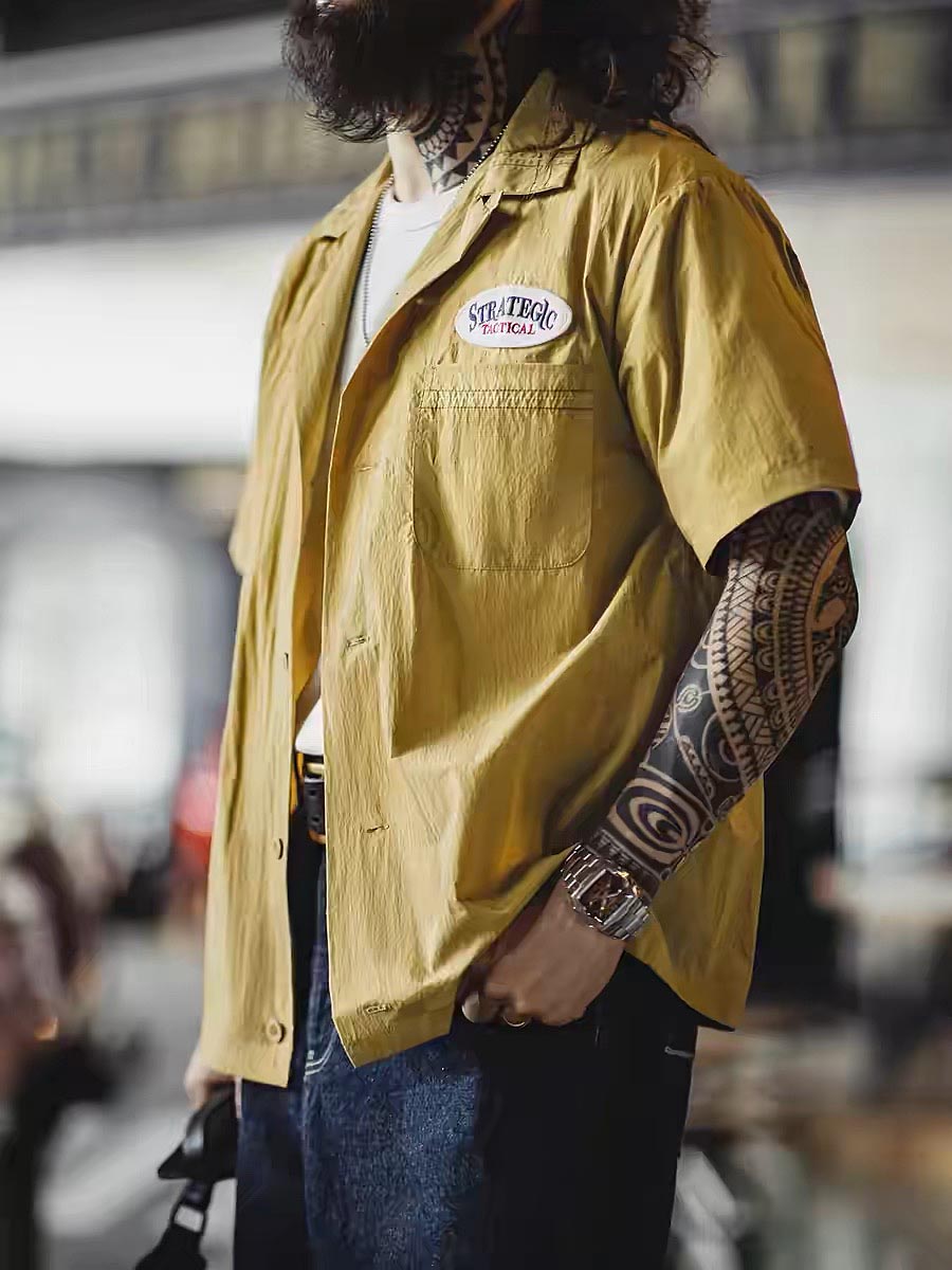 491 Enki Nylon Camp Collar Shirt
