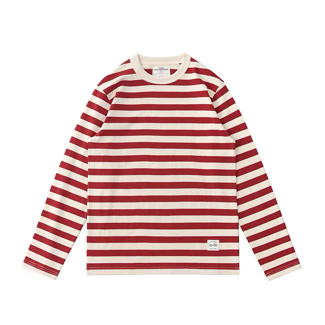 250G Washed Striped Long-Sleeve Tee