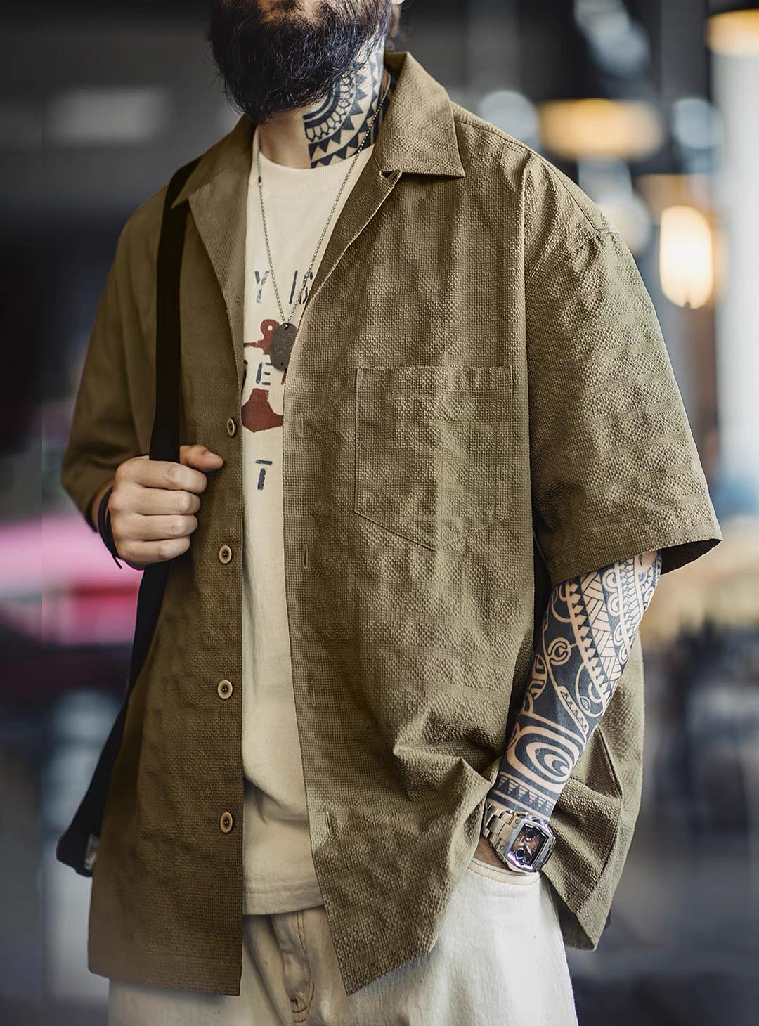 422 Jiro Textured Casual Shirt