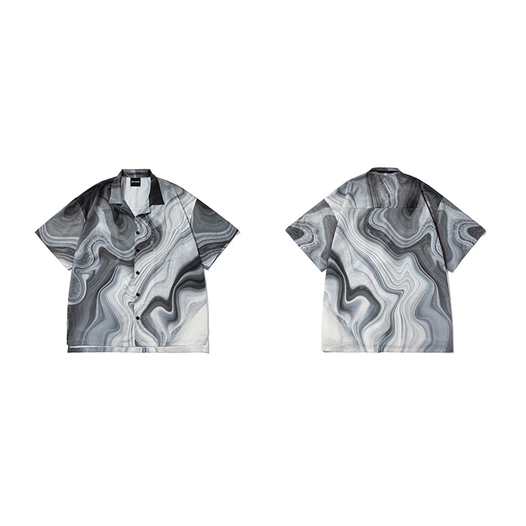 252 Jin Camp Collar Printed Shirt