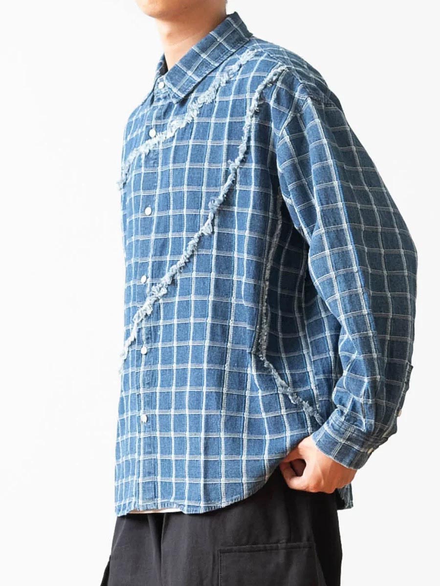 632 Koki Checkered Denim Shirt