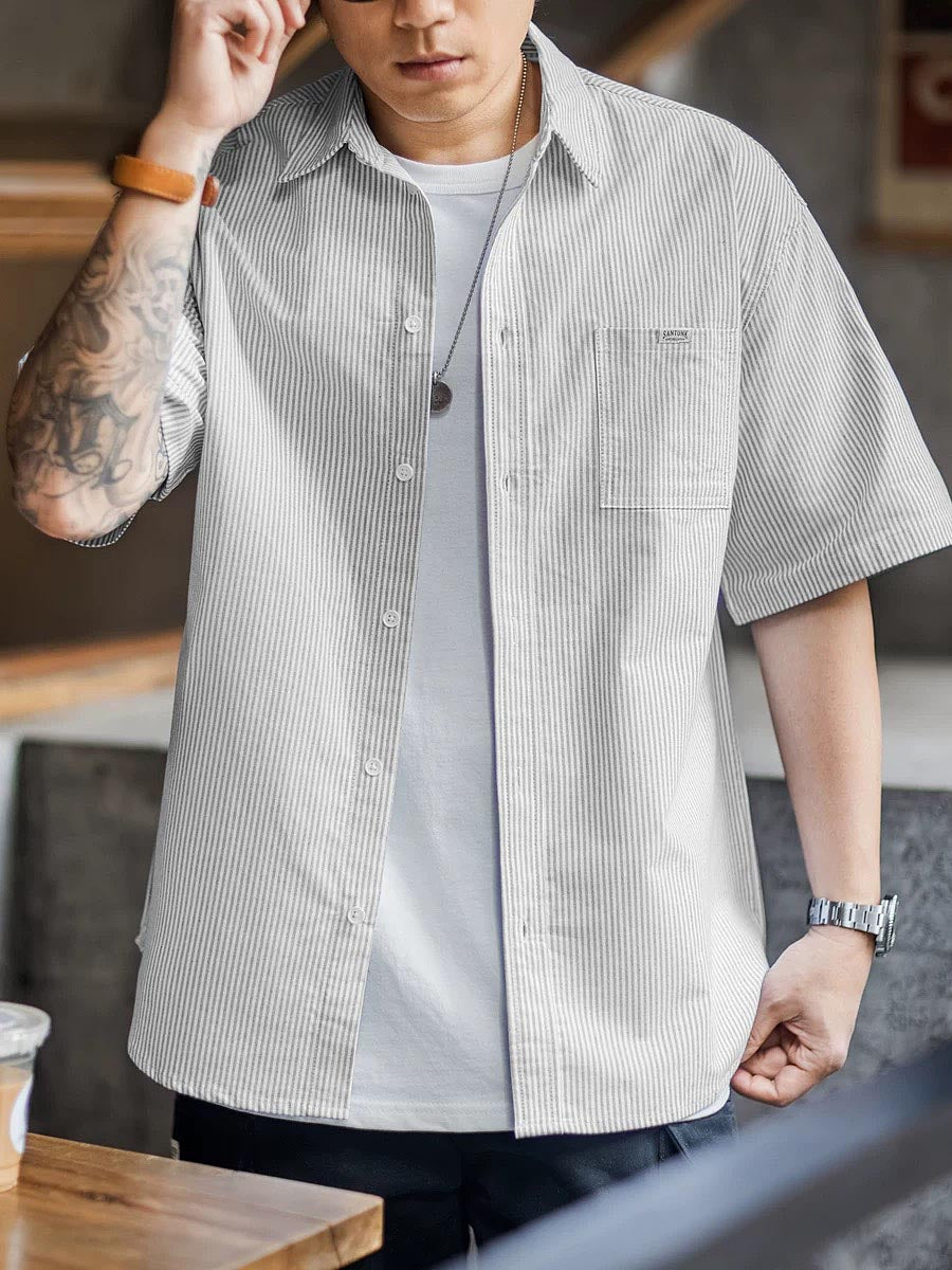 438 Ken Pinstripe Short-Sleeve Shirt