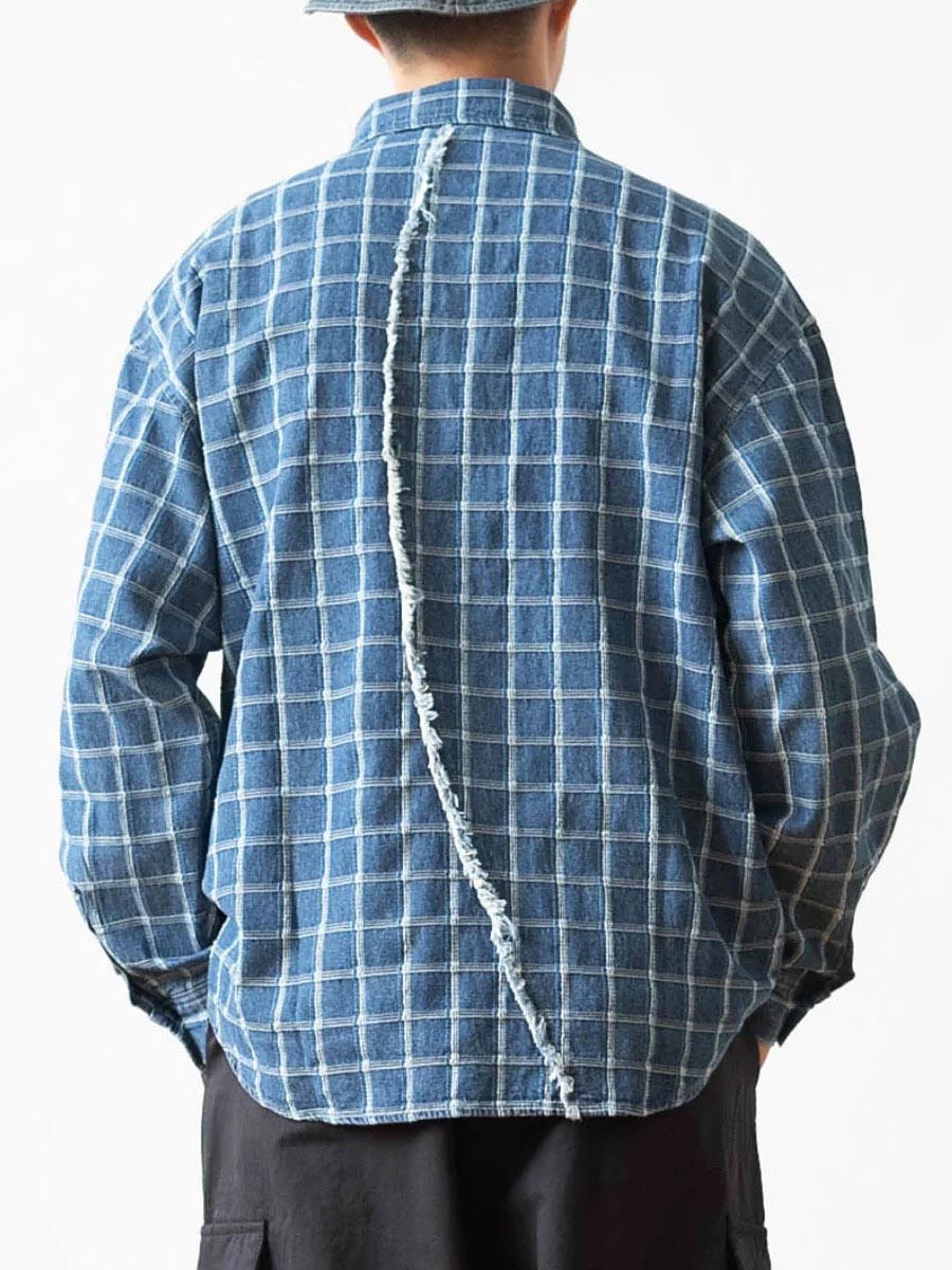 632 Koki Checkered Denim Shirt