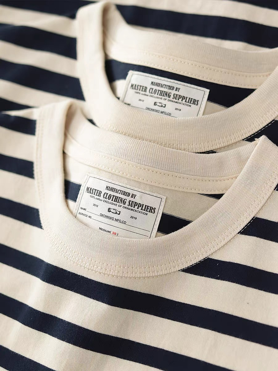 250G Washed Striped Long-Sleeve Tee