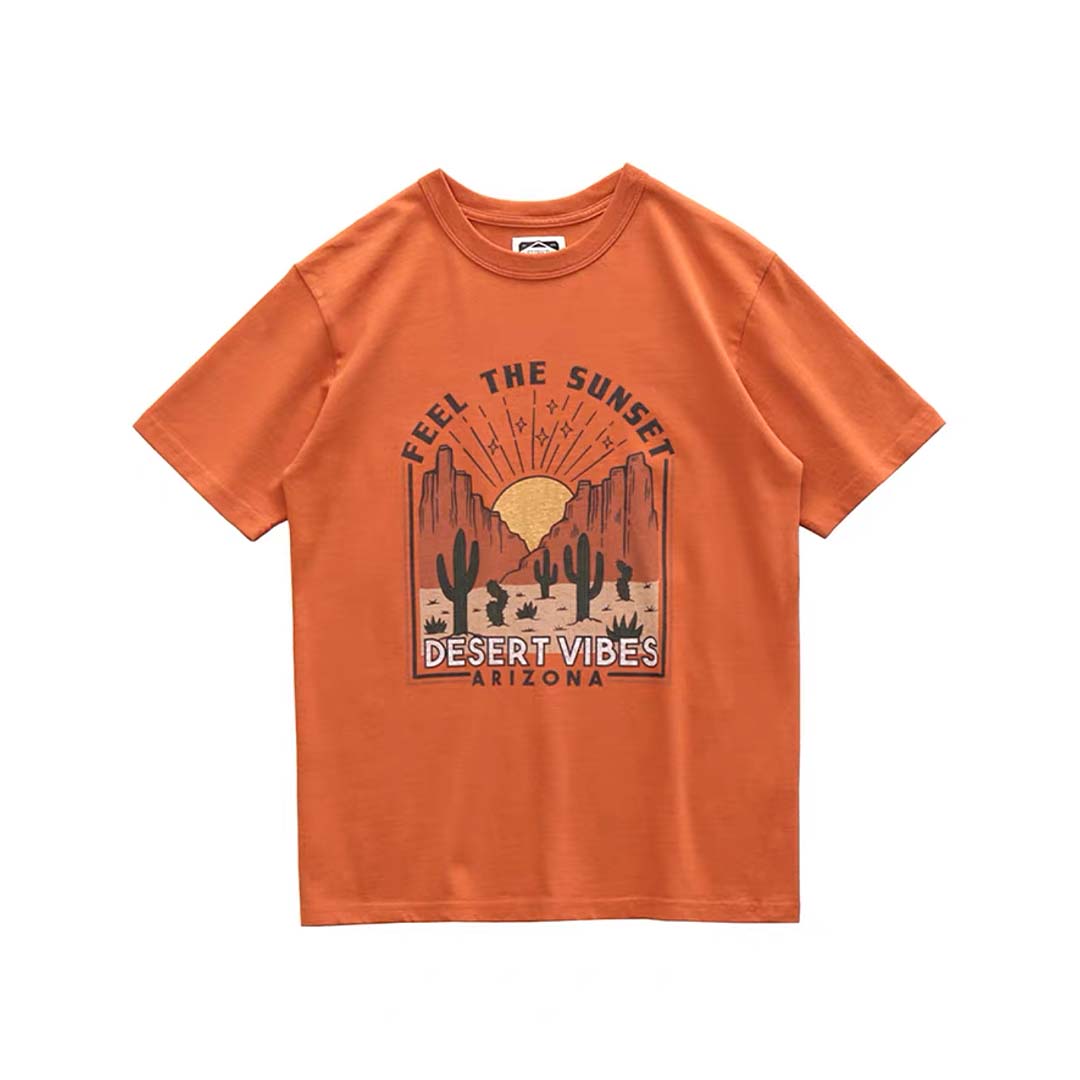 250G "Feel The Sunset" Printed Tee