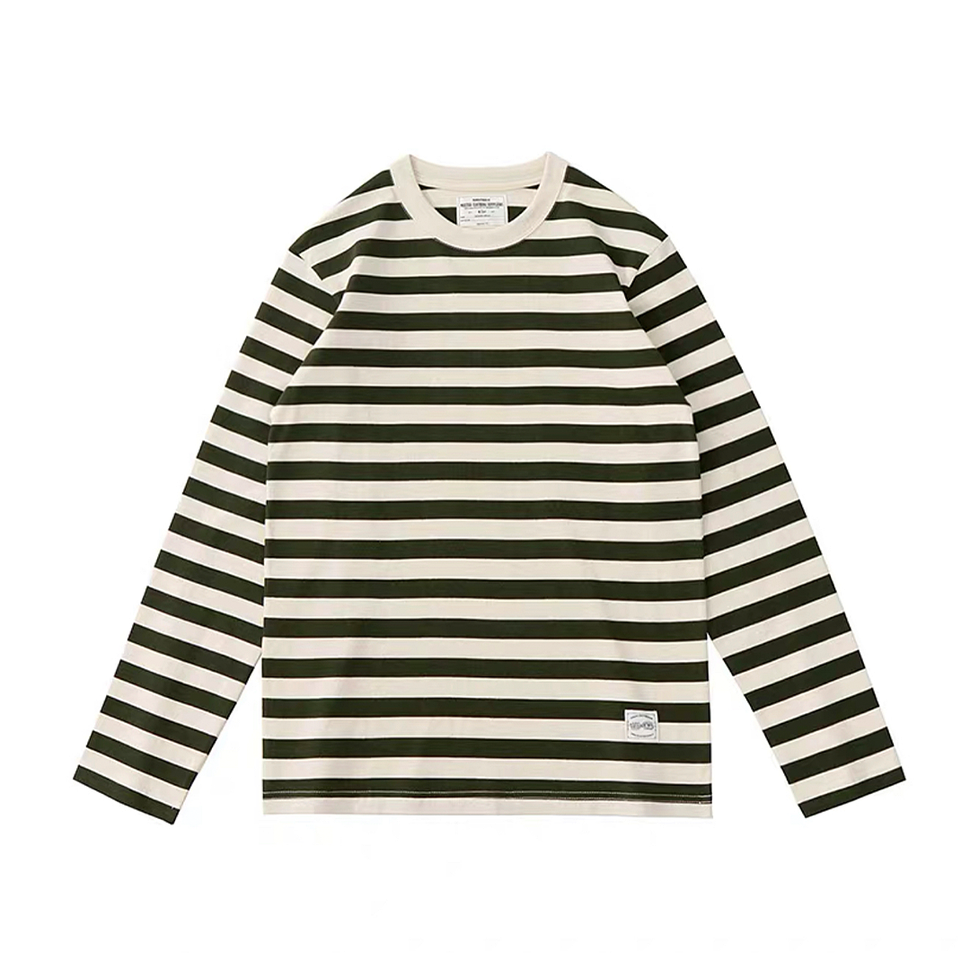 250G Washed Striped Long-Sleeve Tee