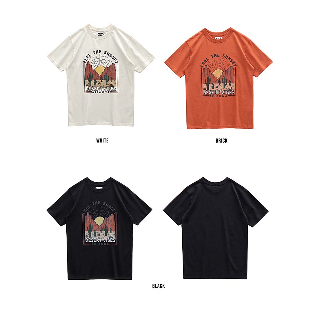 250G "Feel The Sunset" Printed Tee
