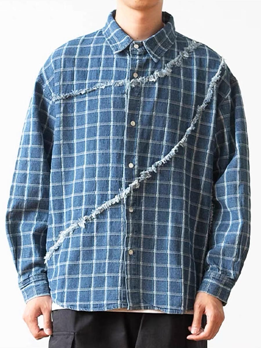 632 Koki Checkered Denim Shirt
