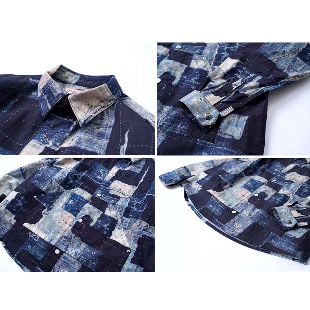 421 Toro Vintage Patchwork Long-Sleeve Shirt