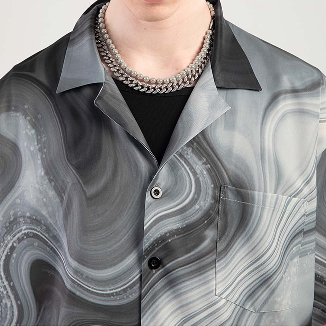 252 Jin Camp Collar Printed Shirt