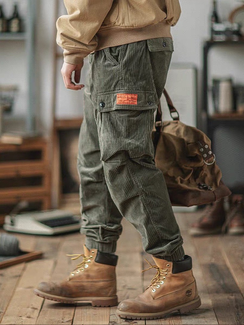 568 Kuo Corduroy Cargo Joggers
