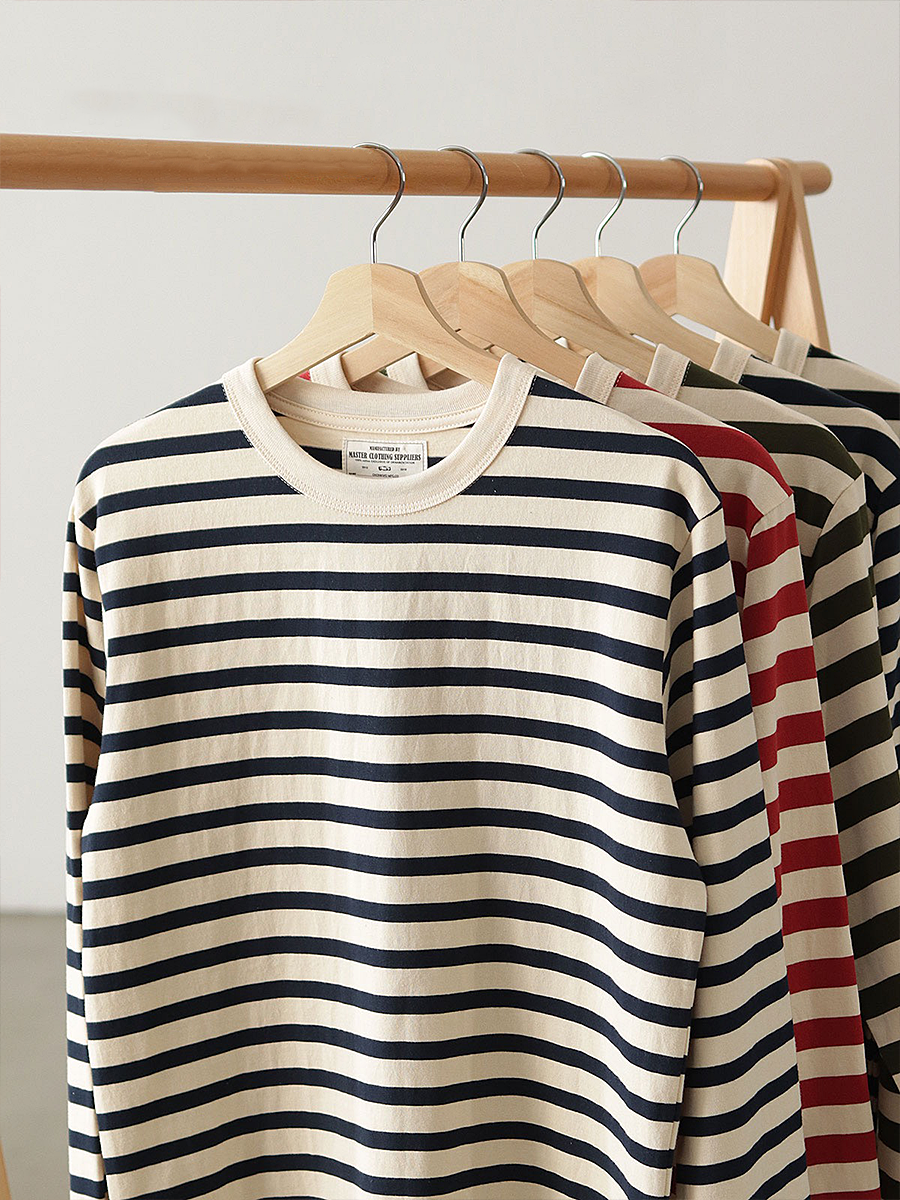 250G Washed Striped Long-Sleeve Tee