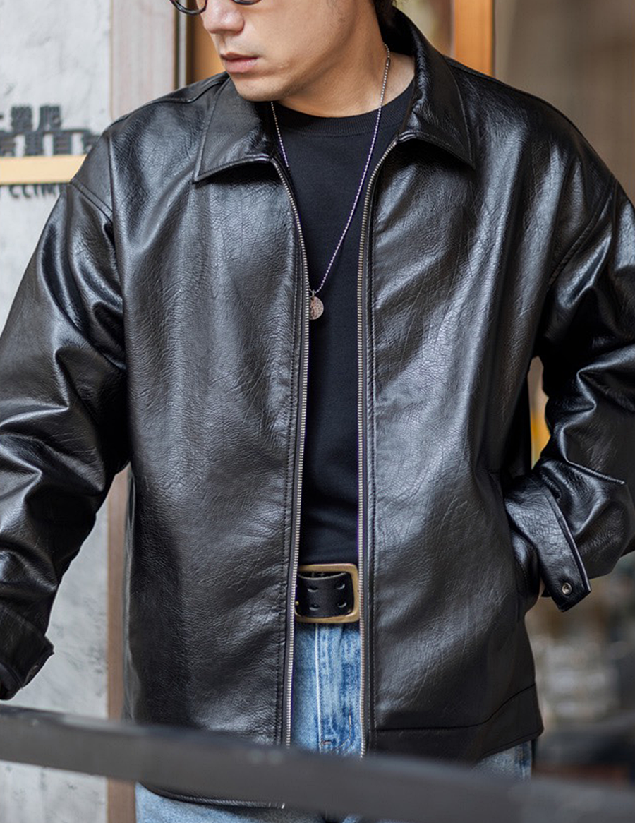 697 Keijo Faux Leather Coach Jacket