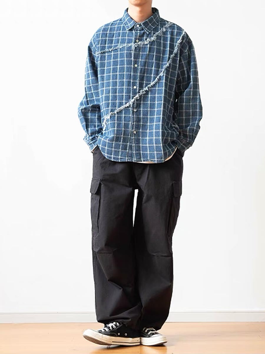632 Koki Checkered Denim Shirt