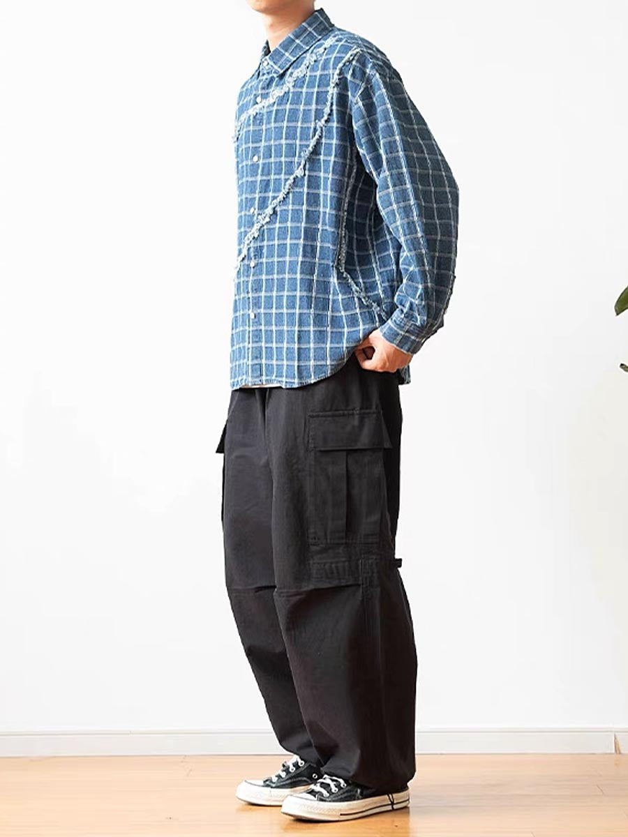 632 Koki Checkered Denim Shirt