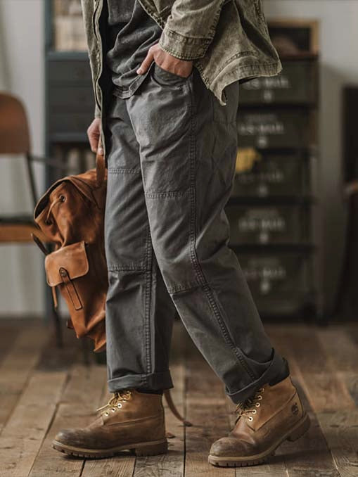 328 Anjo Washed Workwear Trousers