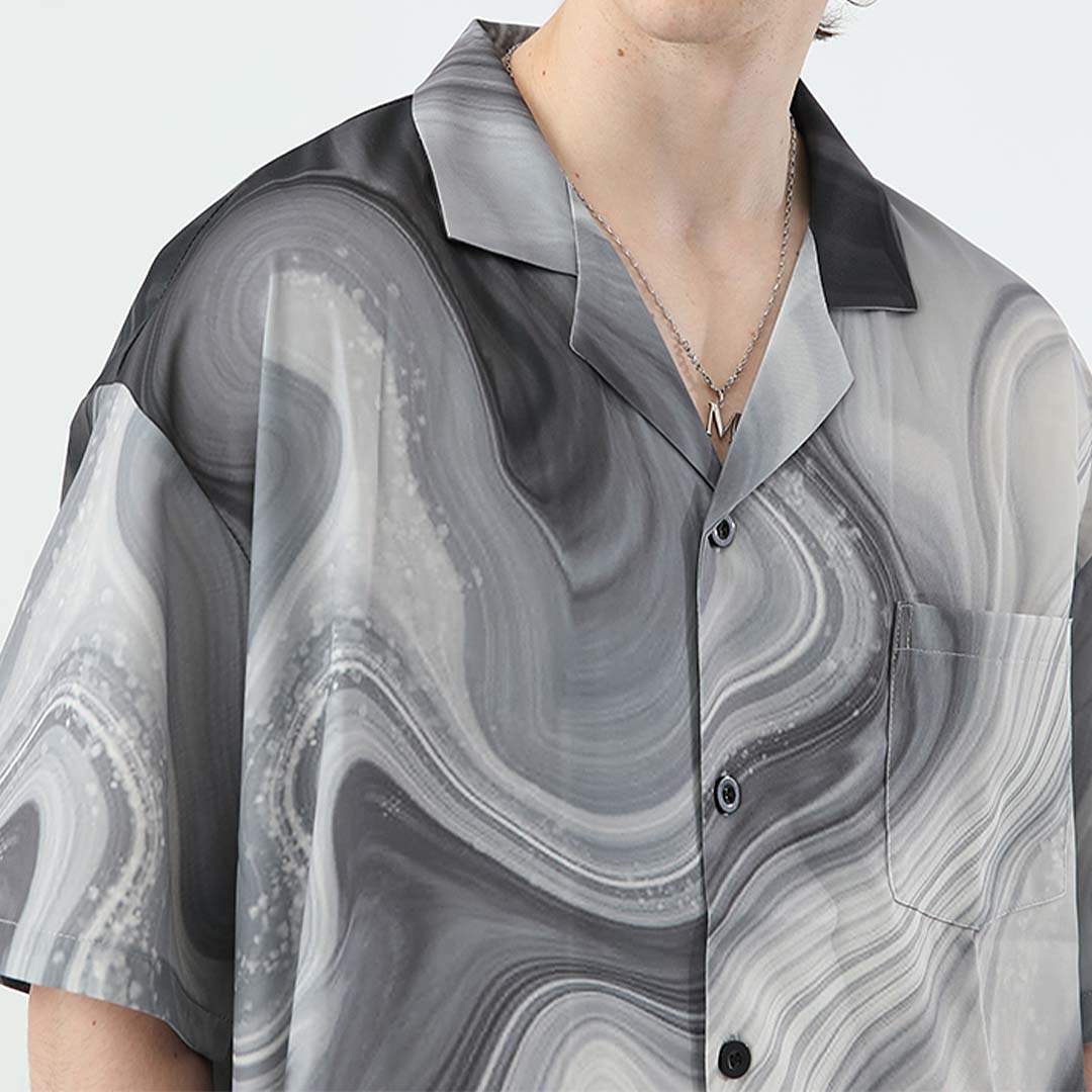 252 Jin Camp Collar Printed Shirt