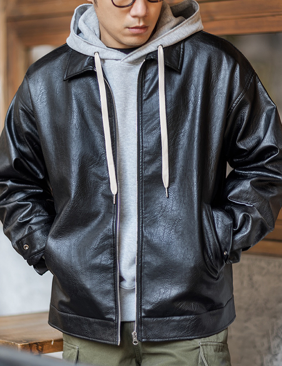 697 Keijo Faux Leather Coach Jacket