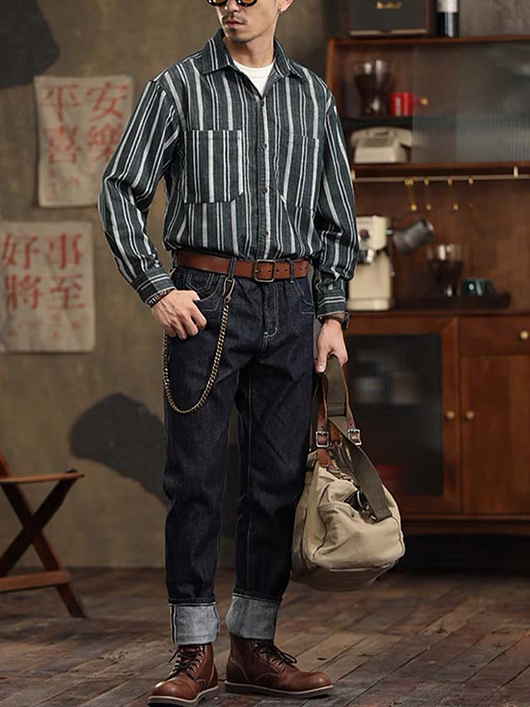 592 Taito Striped Long-Sleeve Shirt