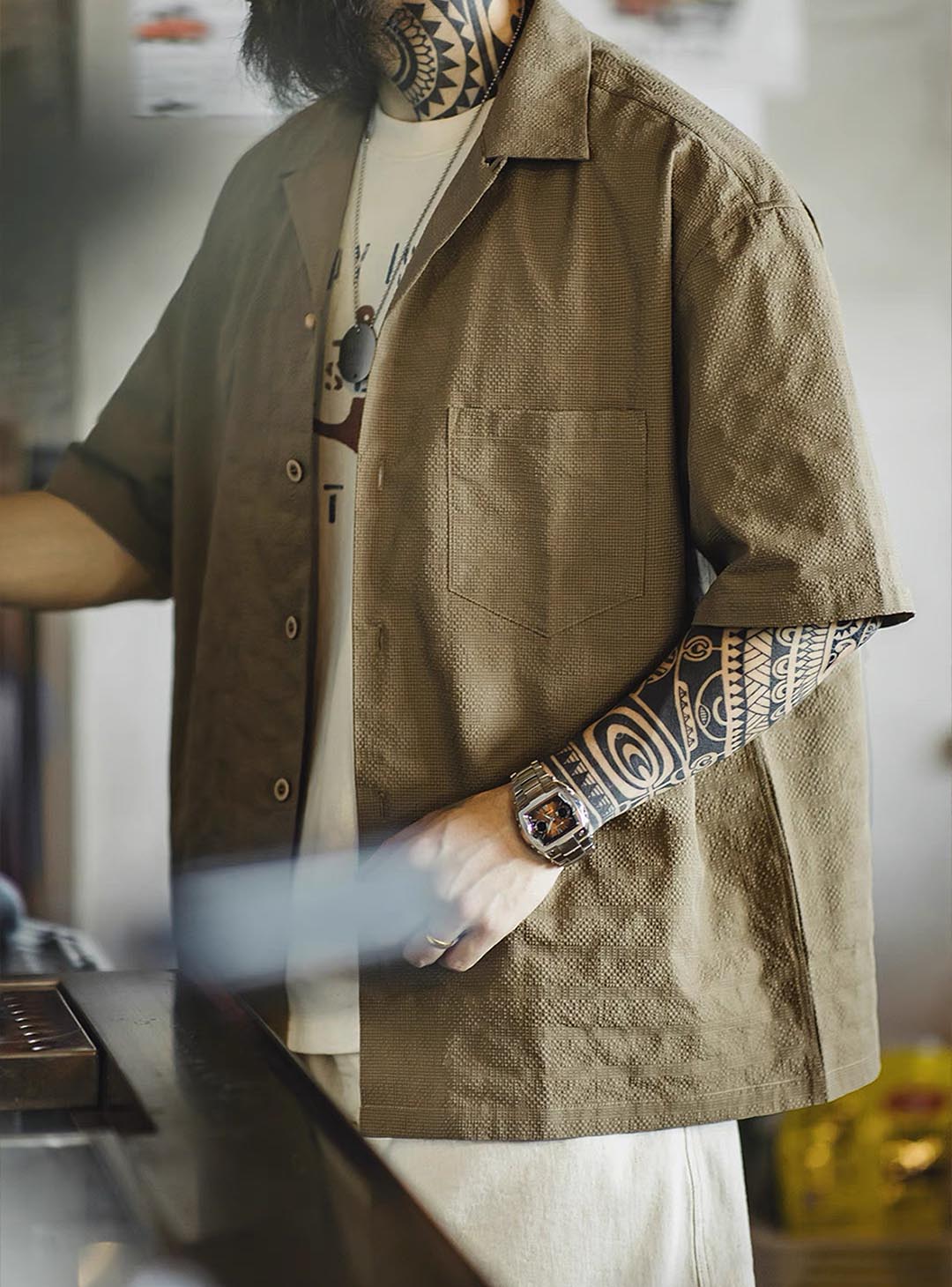 422 Jiro Textured Casual Shirt