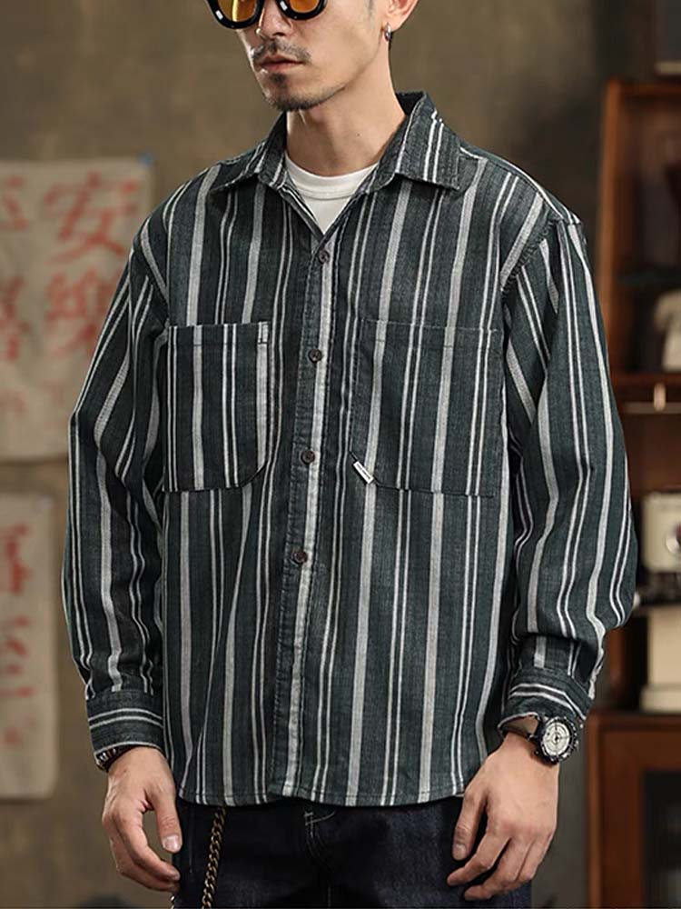592 Taito Striped Long-Sleeve Shirt