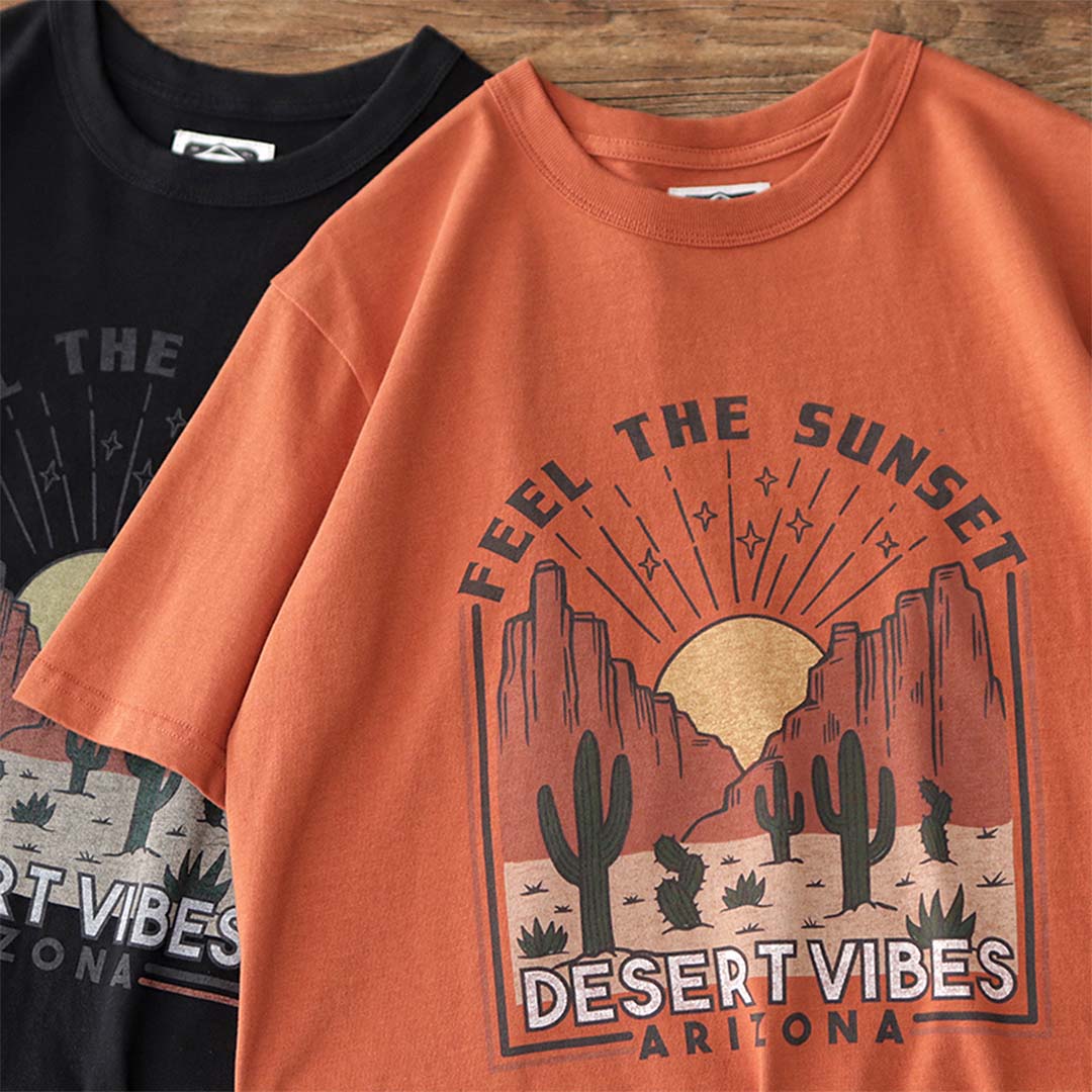 250G "Feel The Sunset" Printed Tee