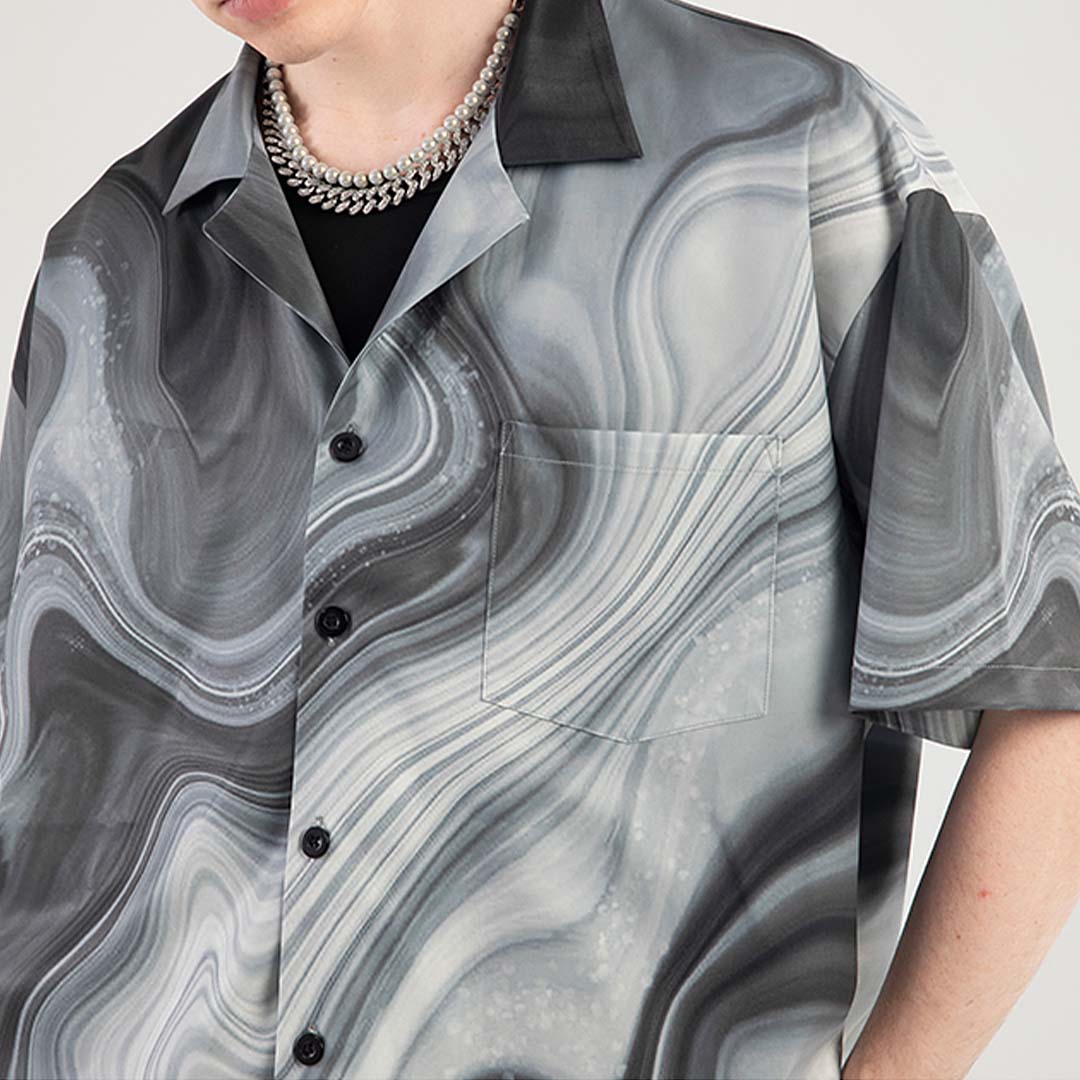 252 Jin Camp Collar Printed Shirt